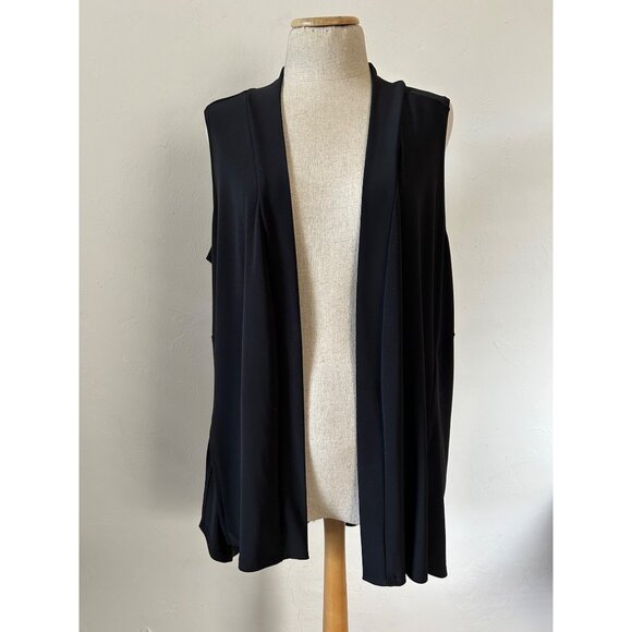 Sympli Women's Sz 12 Black Open Front Vest - Picture 11 of 12